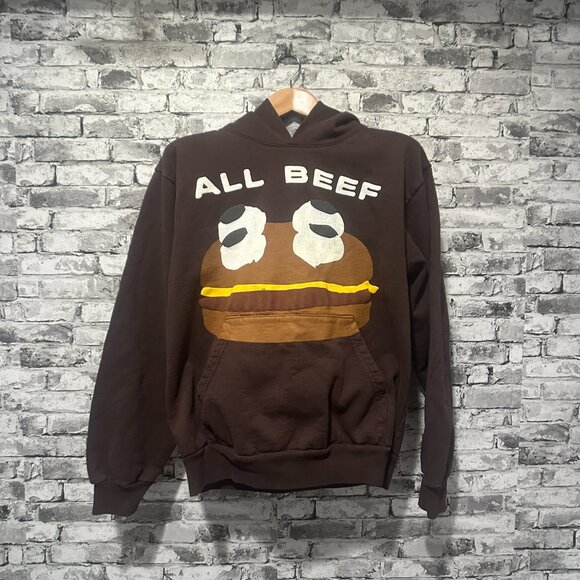 EUC McDonalds Brown " All Beef Hamburger" Women's Sweatshirt Size S - Picture 1 of 10